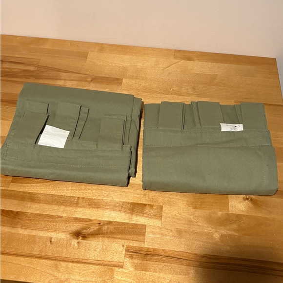 One Pair of Insulated Tab Top Curtains Sage Green 40” W x 84” L - Picture 2 of 2